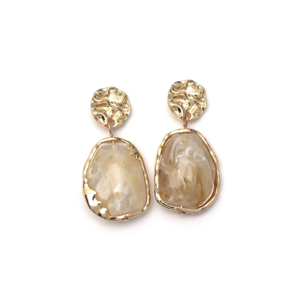 Wholesale Imitation Agate Gemstone Acrylic Vintage Exaggerated Earrings