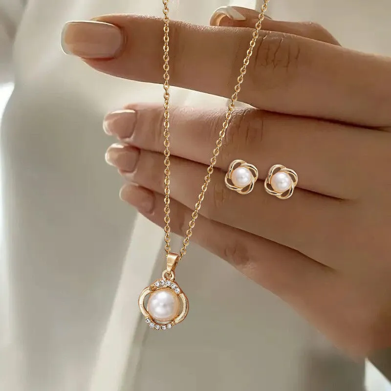 Wholesale Imitation Pearl Jewelry Set