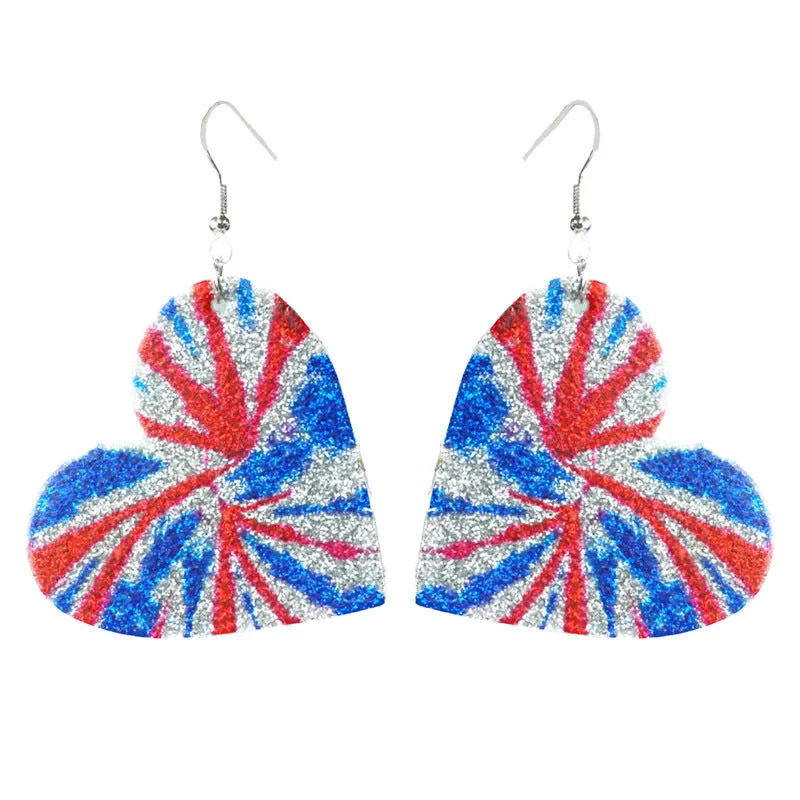 Wholesale Independence Day Sparkling Earrings Fireworks To Celebrate Love Drop-shaped Star Earrings