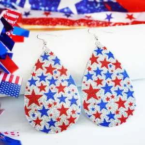 Wholesale Independence Day Sparkling Earrings Fireworks To Celebrate Love Drop-shaped Star Earrings