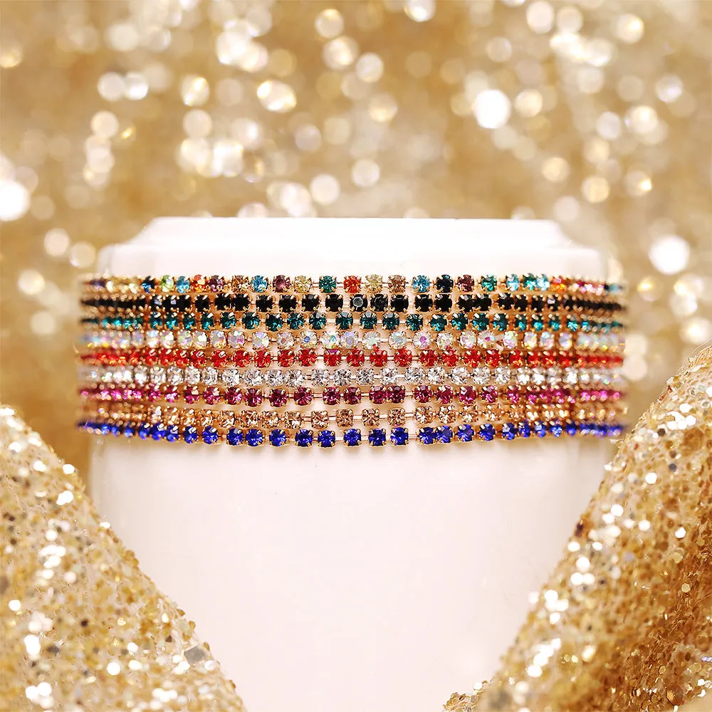 Wholesale Inlaid Colored Rhinestone Bracelets