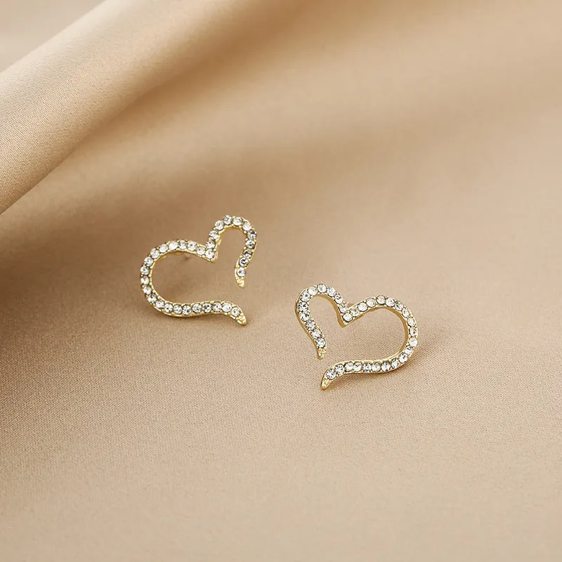 Wholesale ins personality retro French flower heart earrings