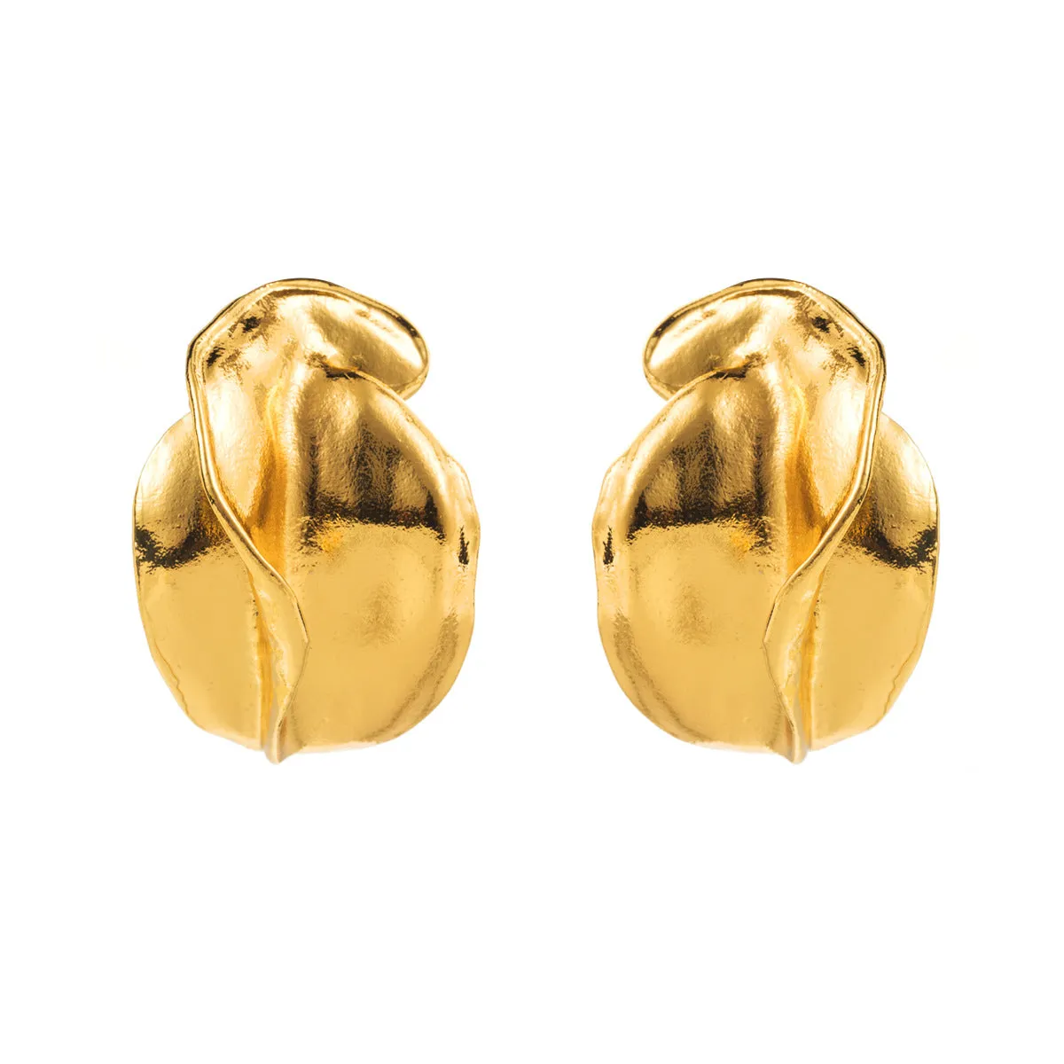 Wholesale Irregular Retro Geometric Flower Bud Metal Earrings