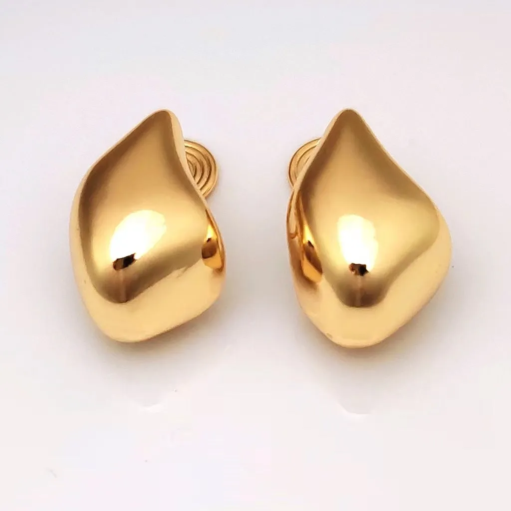 Wholesale Irregular Water Drop Mosquito Coil Disc Copper Earrings