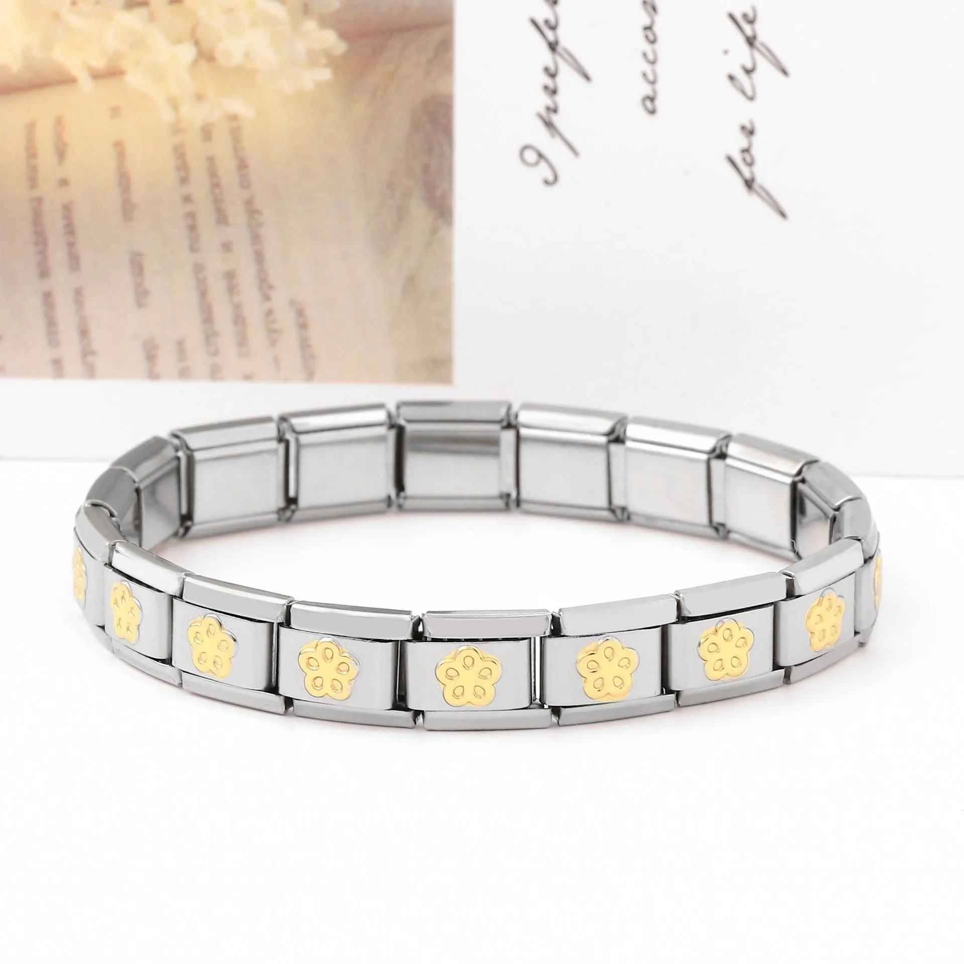 Wholesale Italian Charm Bracelet Stainless Steel Black and White Bagua Diagram Three Color Series Bracelet Accessories Charms