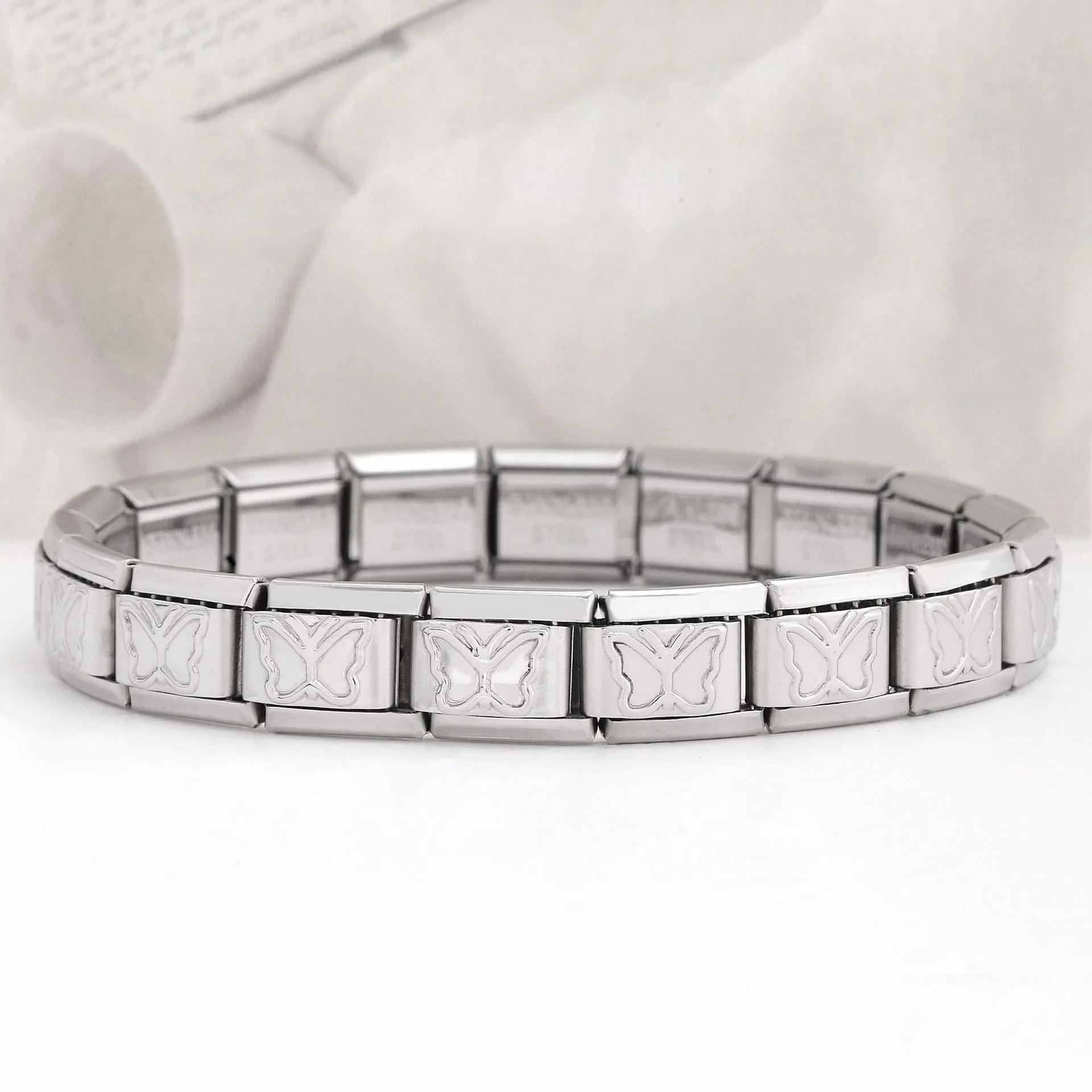 Wholesale Italian Charm Bracelet Stainless Steel Butterfly Series Bracelet Accessories Charms