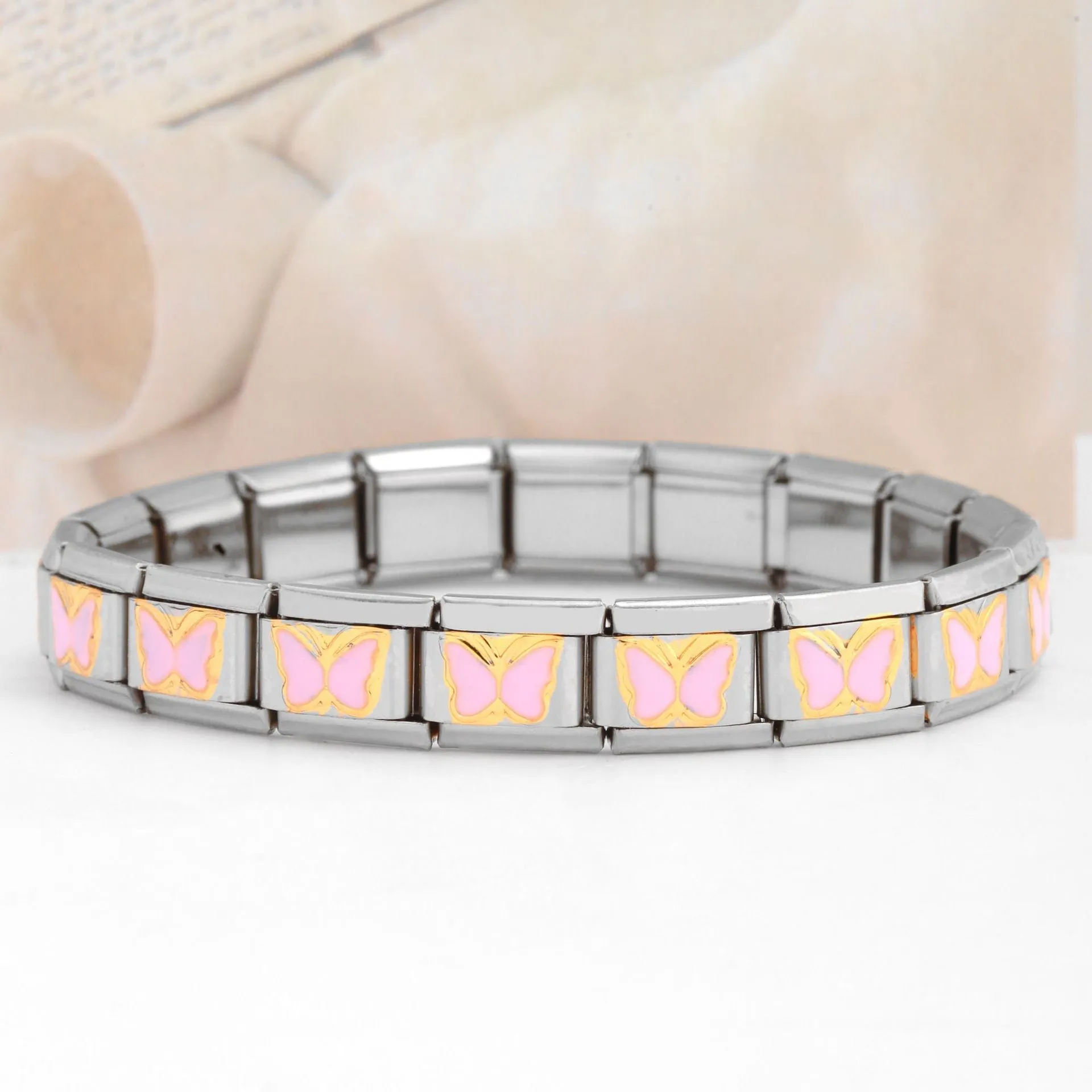 Wholesale Italian Charm Bracelet Stainless Steel Butterfly Series Bracelet Accessories Charms