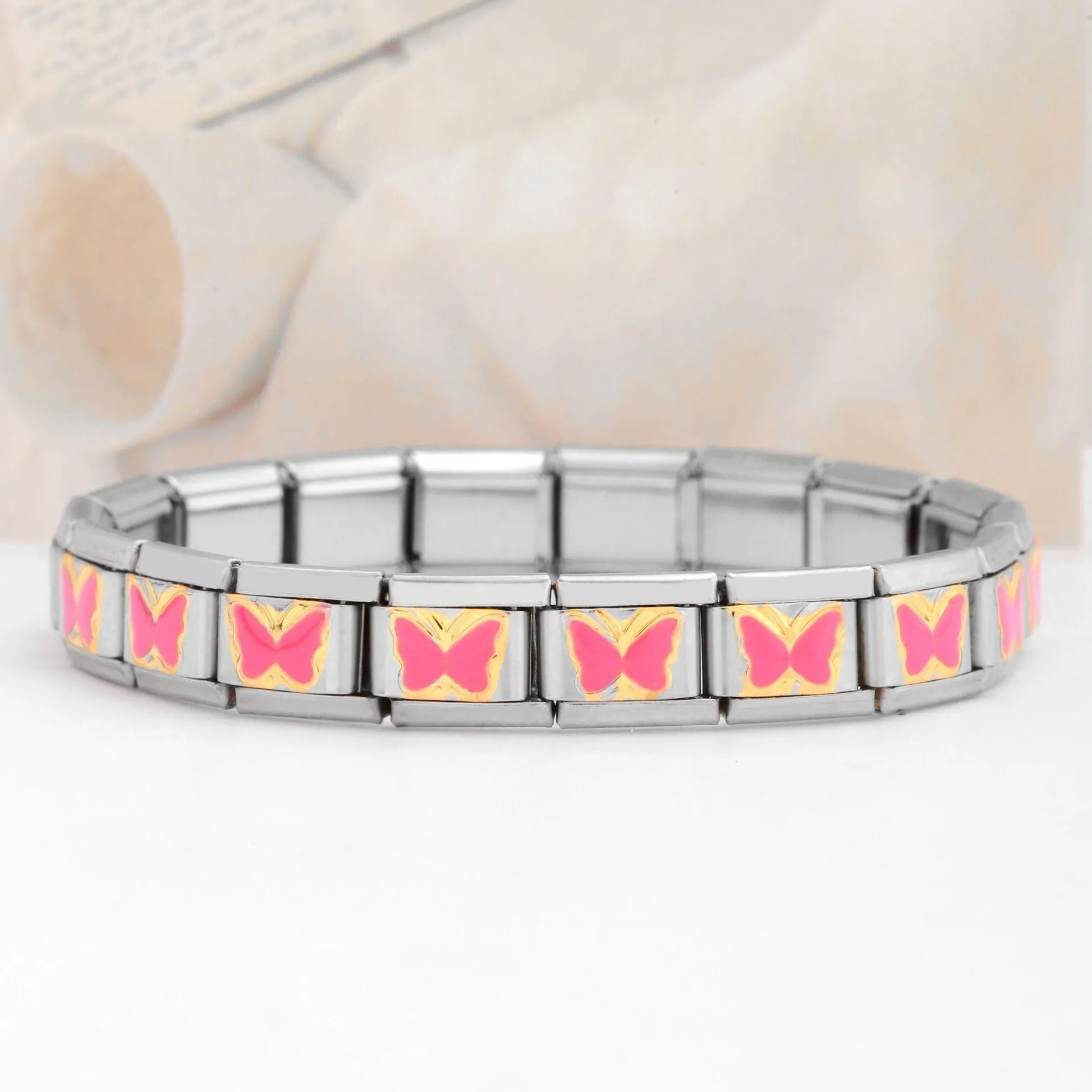 Wholesale Italian Charm Bracelet Stainless Steel Butterfly Series Bracelet Accessories Charms