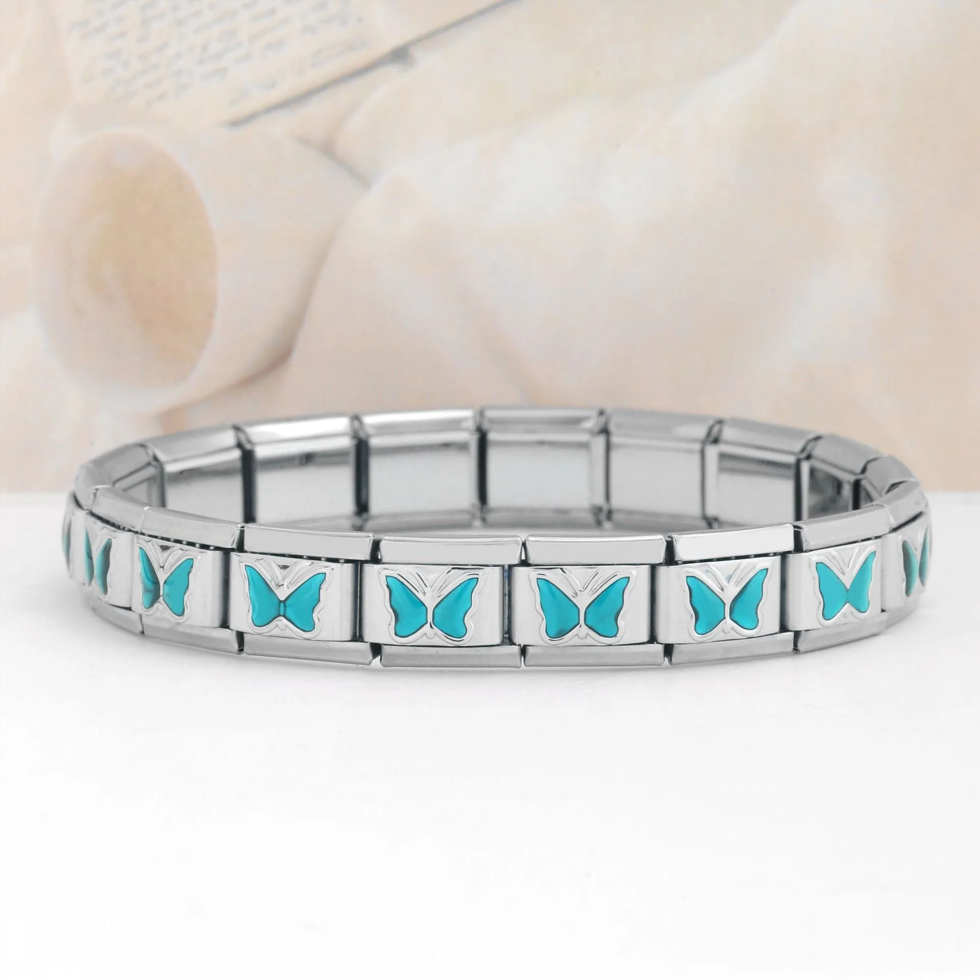 Wholesale Italian Charm Bracelet Stainless Steel Butterfly Series Bracelet Accessories Charms