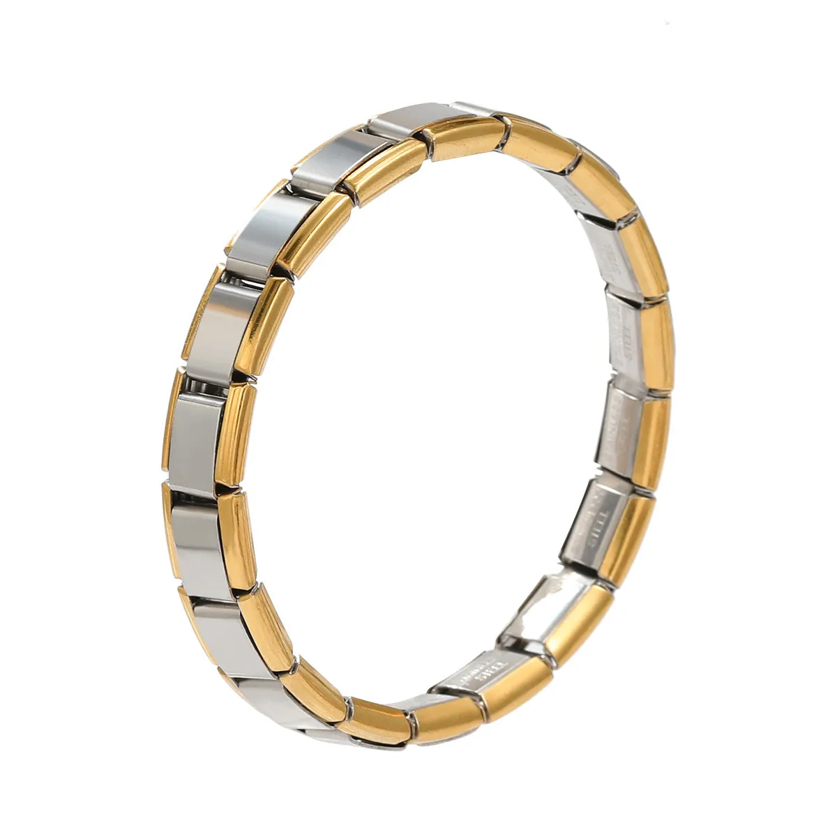 Wholesale Italian Modular Stretch Watch Strap 9MM Detachable Spliced Titanium Steel Bracelet