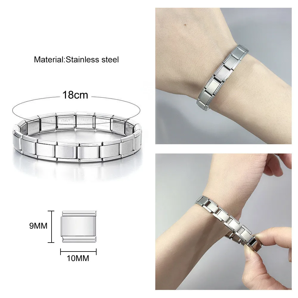 Wholesale Italian modular titanium steel bracelet DIY