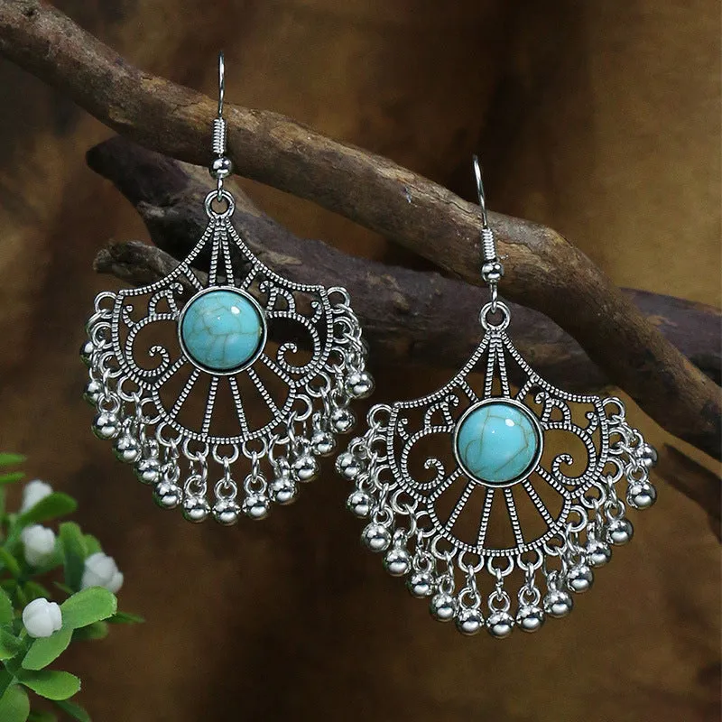 Wholesale Jewelry Bohemian Turquoise Alloy Earrings