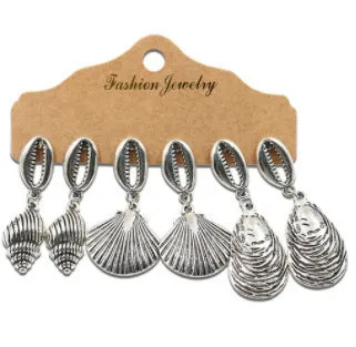 Wholesale Jewelry Hollow Out Vintage Mosaic Flower Alloy Earrings