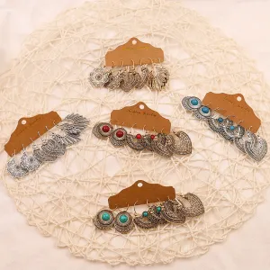 Wholesale Jewelry Hollow Out Vintage Mosaic Flower Alloy Earrings
