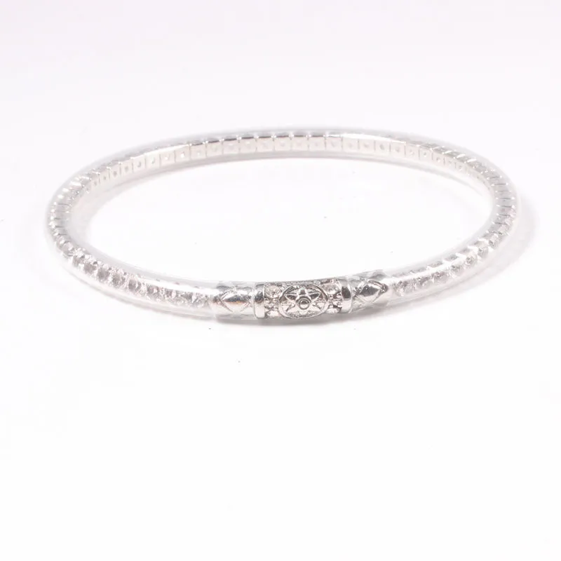 Wholesale jonc bouddhiste Diamond Hexagram Silicone Bracelet
