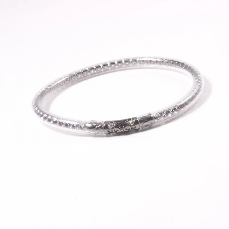 Wholesale jonc bouddhiste Diamond Hexagram Silicone Bracelet