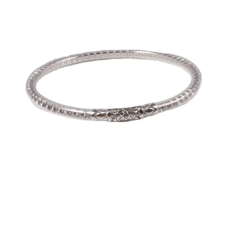 Wholesale jonc bouddhiste Diamond Hexagram Silicone Bracelet
