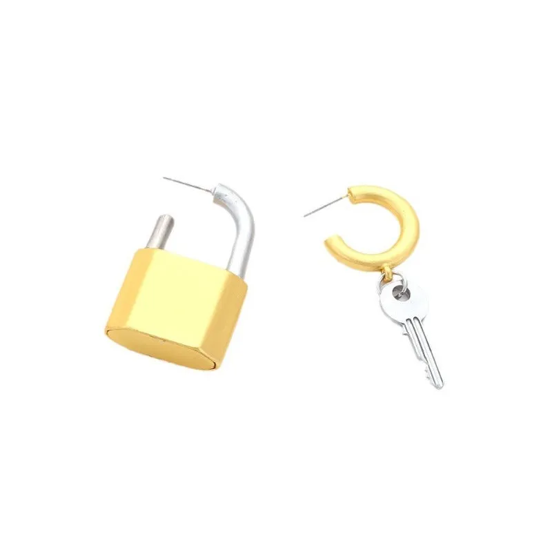 Wholesale Key and Lock Metal Earrings