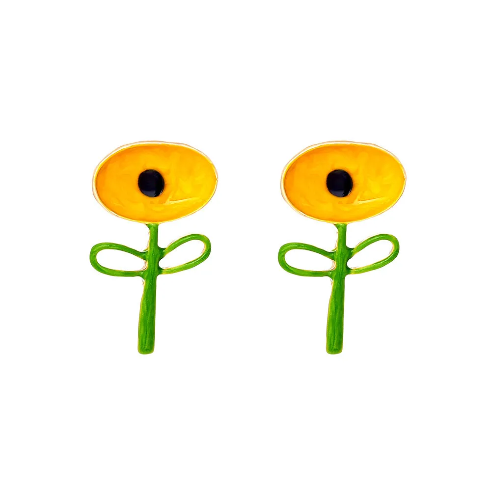 Wholesale Leaf Flower Alloy Earrings
