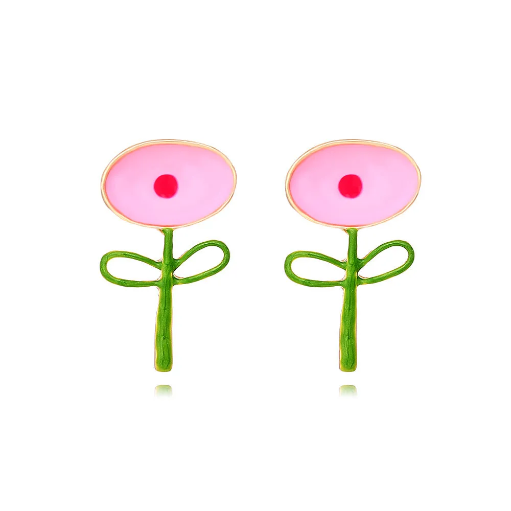 Wholesale Leaf Flower Alloy Earrings