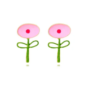 Wholesale Leaf Flower Alloy Earrings