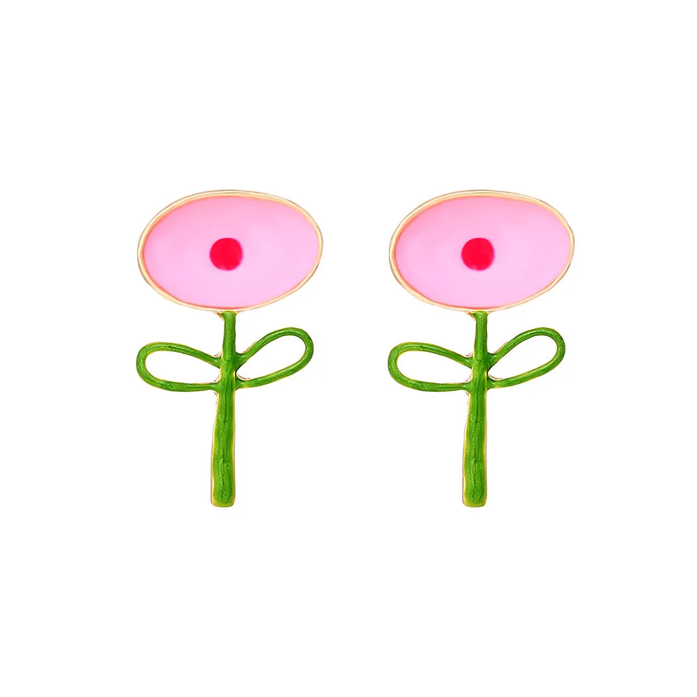 Wholesale Leaf Flower Alloy Earrings
