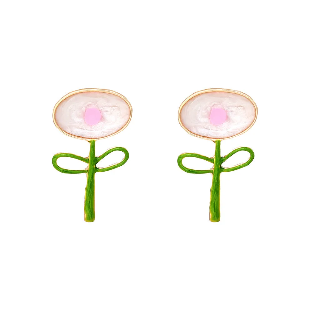 Wholesale Leaf Flower Alloy Earrings