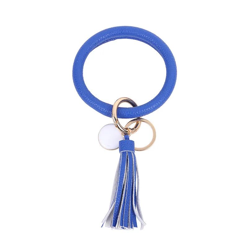 Wholesale Leather Bracelet PU Leather Bracelet Keychain Tassel Pendant Bracelet