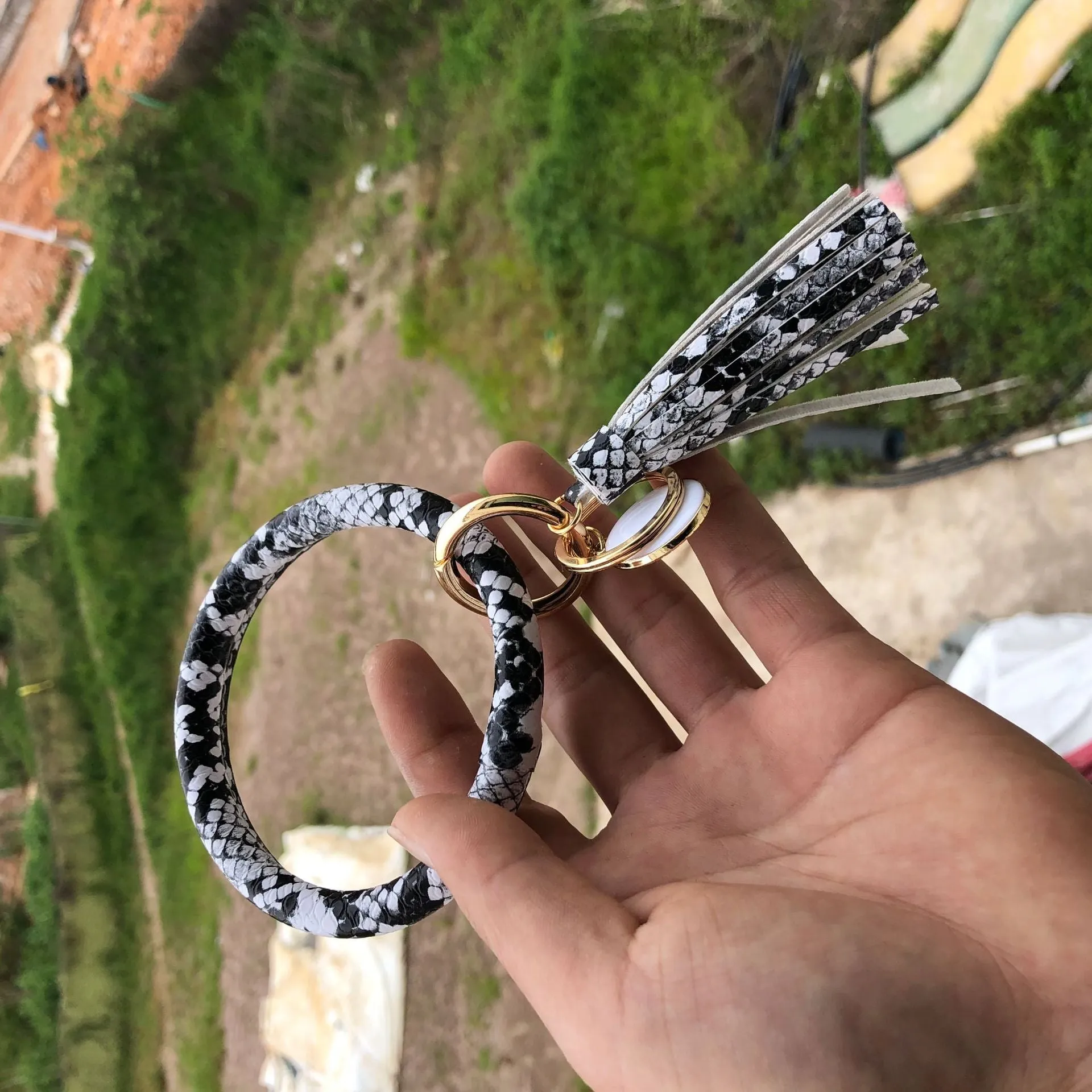 Wholesale Leather Bracelet PU Leather Bracelet Keychain Tassel Pendant Bracelet