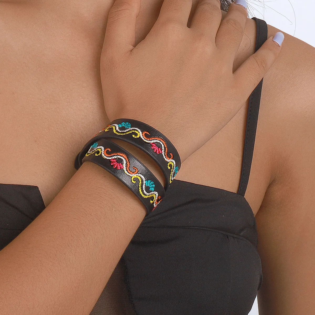 Wholesale Leather Embroidery Bracelet