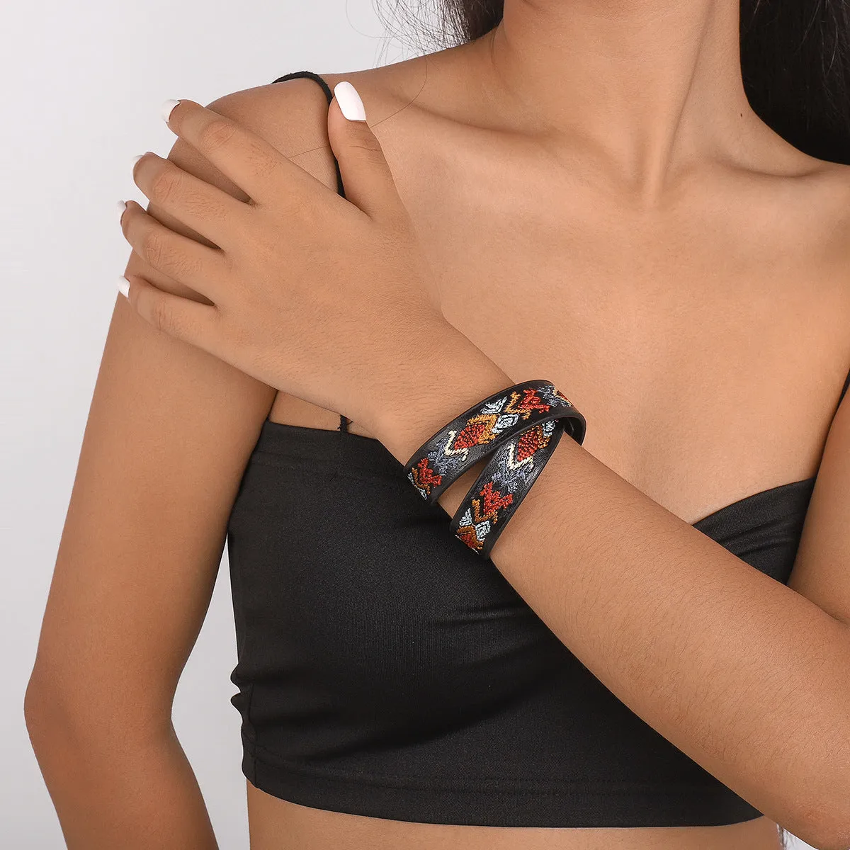 Wholesale Leather Embroidery Bracelet