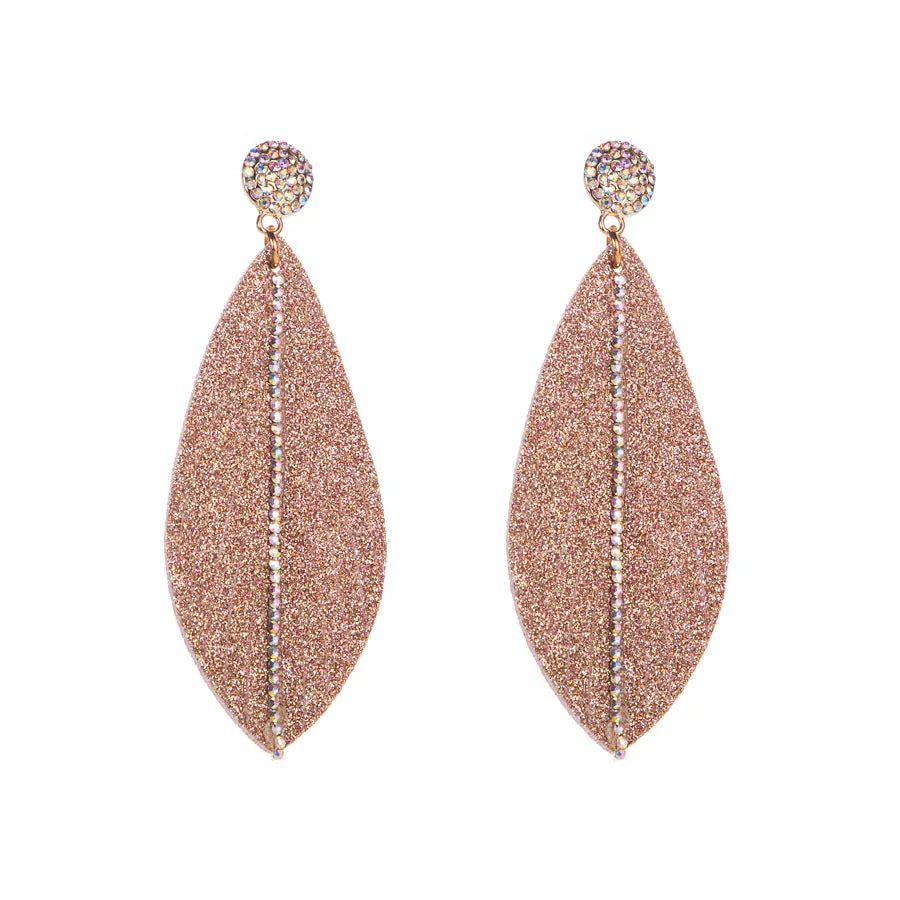 Wholesale Leather Leaf Shape Drop Earrings