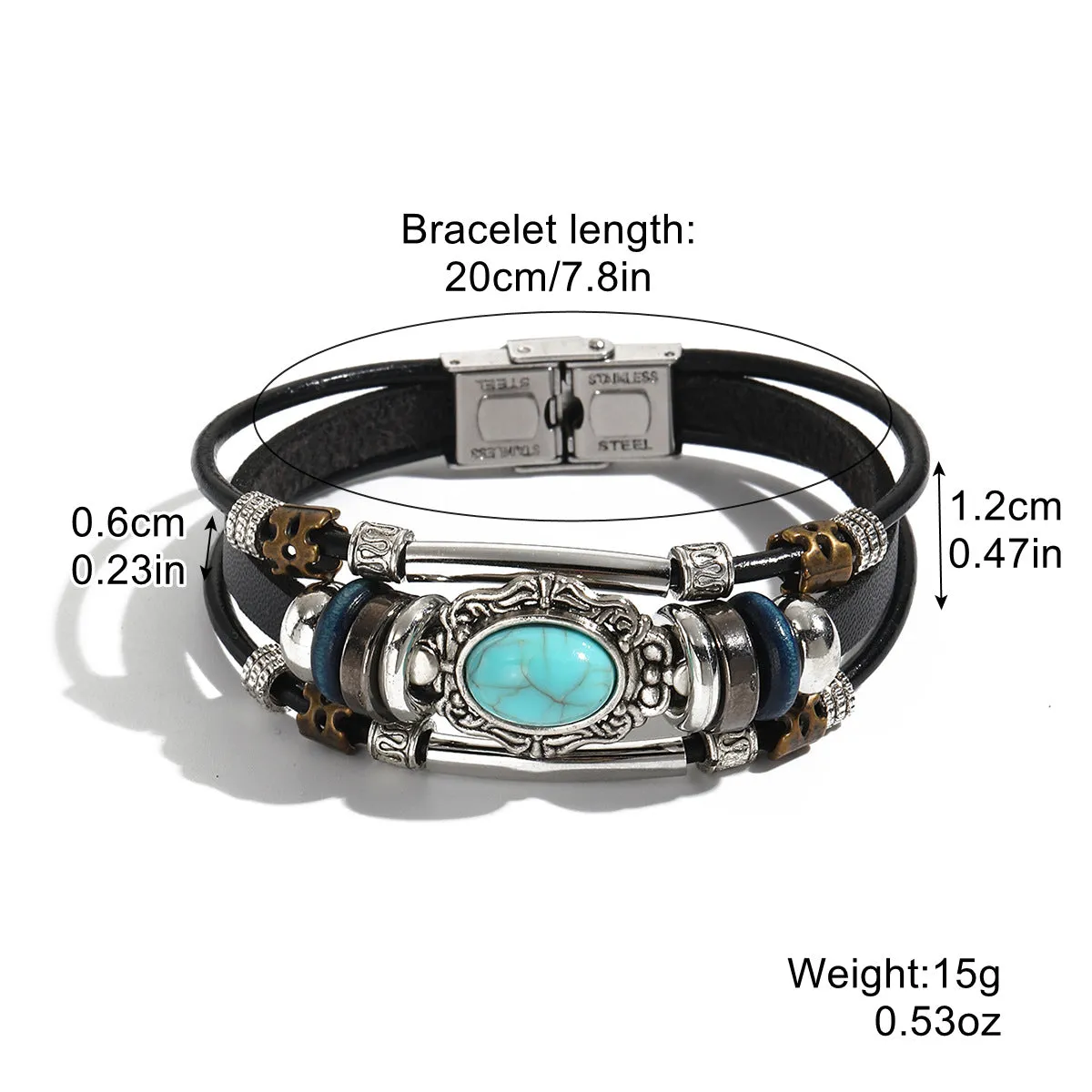 Wholesale Leather Vintage Ethnic Style Men's Bracelets