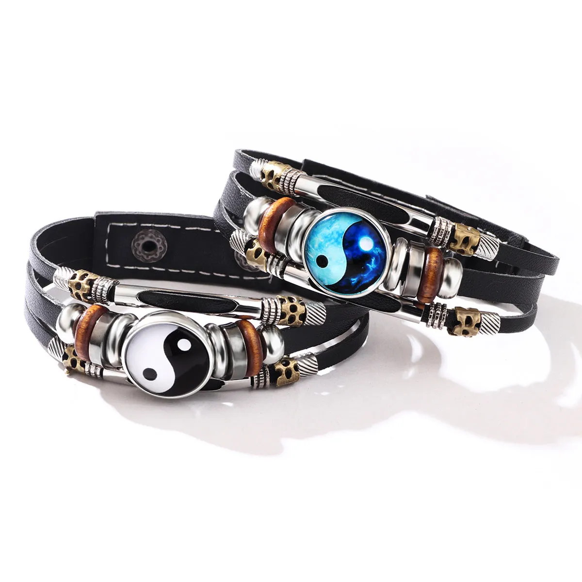 Wholesale Leather Vintage Glass Bracelet