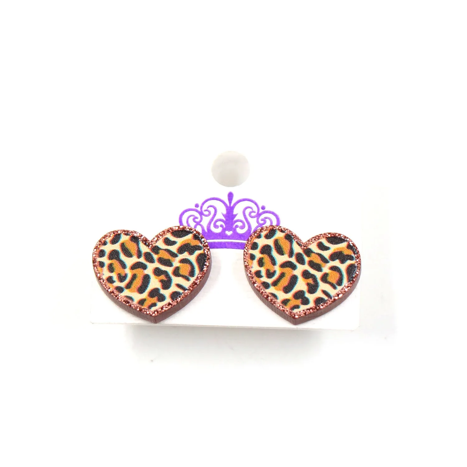 Wholesale Leopard Print Heart-shaped Earrings Valentine's Day Acrylic Earrings