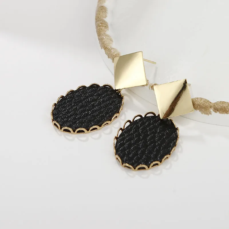 Wholesale Leopard Print Polka Dot PU Leather Earrings