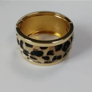 Wholesale Leopard Print Wide Elastic Cuff Bracelet