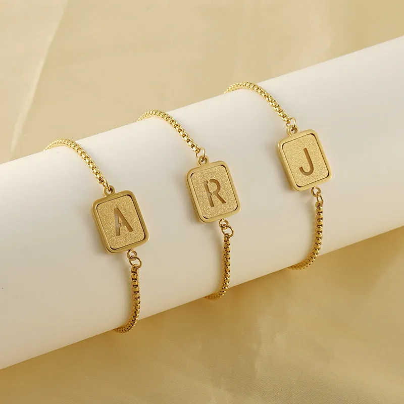 Wholesale Letter Female Adjustable Titanium Steel Bracelet