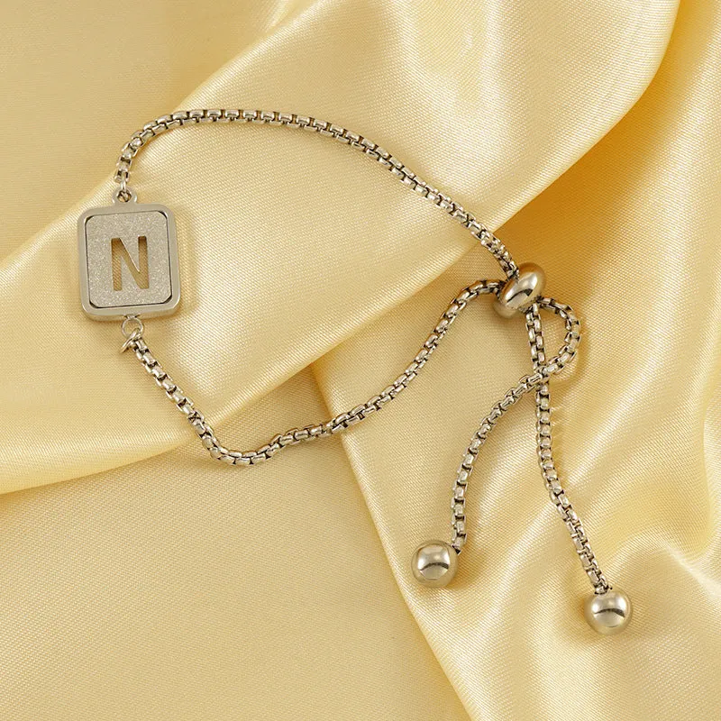 Wholesale Letter Female Adjustable Titanium Steel Bracelet