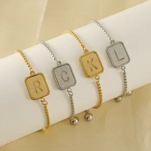 Wholesale Letter Female Adjustable Titanium Steel Bracelet
