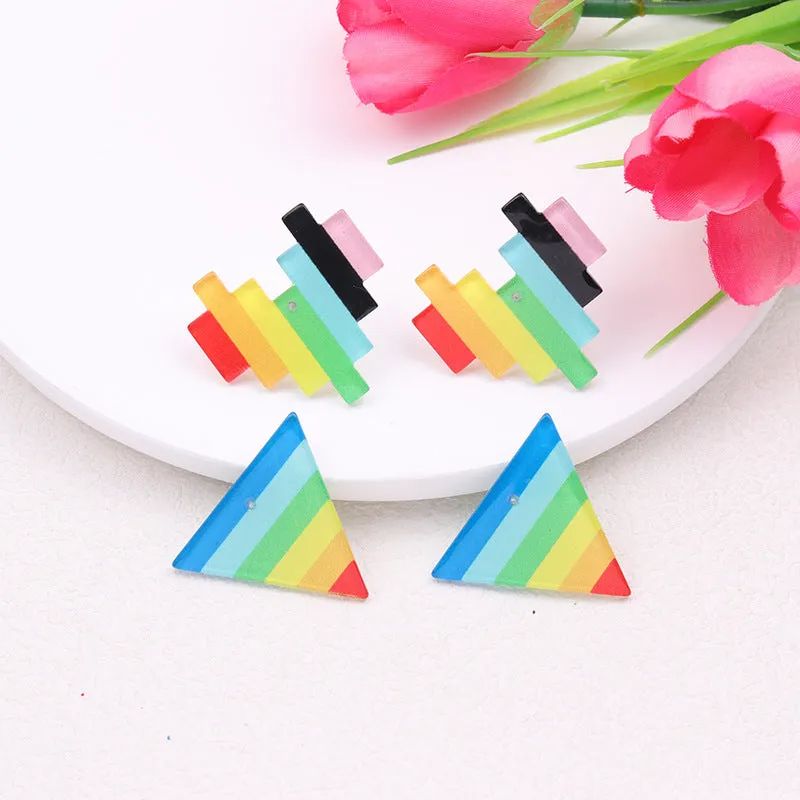 Wholesale LGBT Rainbow Love Acrylic Earrings