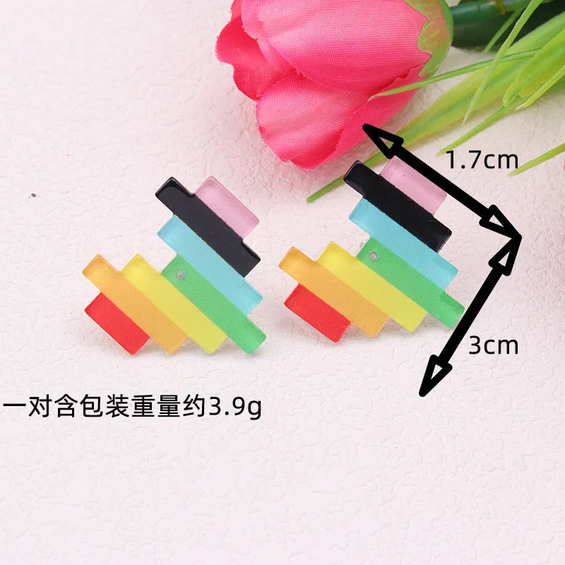Wholesale LGBT Rainbow Love Acrylic Earrings