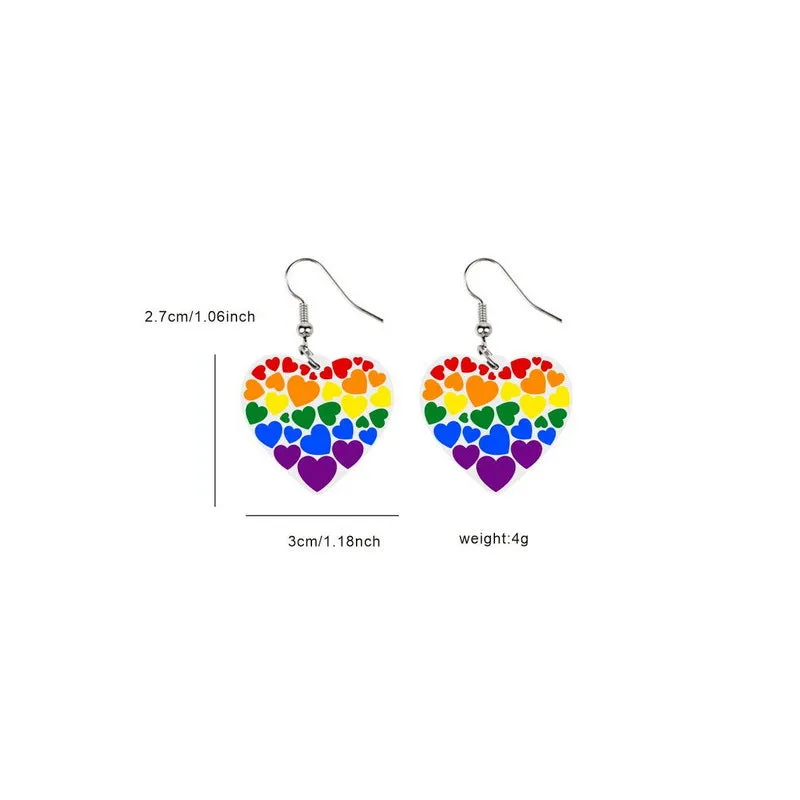 Wholesale LGBT Rainbow Pride Month Butterfly Sunflower Acrylic Earrings
