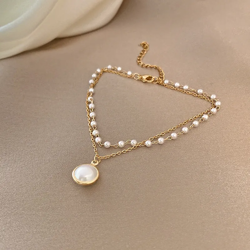Wholesale Light Luxury Internet Celebrity Fashion Personalized Trendy Bracelet Temperament All-match Simple Pearl Bracelet Geometric Niche Bracelet
