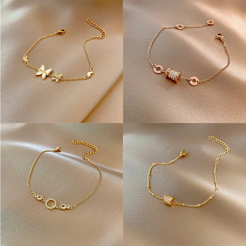 Wholesale Light Luxury Internet Celebrity Fashion Personalized Trendy Bracelet Temperament All-match Simple Pearl Bracelet Geometric Niche Bracelet