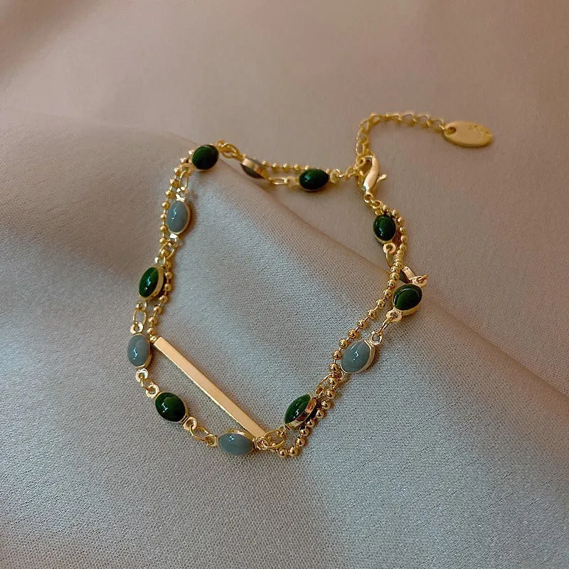 Wholesale Light Luxury Internet Celebrity Fashion Personalized Trendy Bracelet Temperament All-match Simple Pearl Bracelet Geometric Niche Bracelet