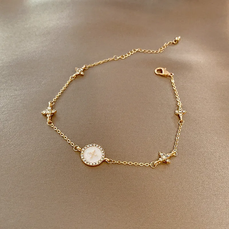 Wholesale Light Luxury Internet Celebrity Fashion Personalized Trendy Bracelet Temperament All-match Simple Pearl Bracelet Geometric Niche Bracelet