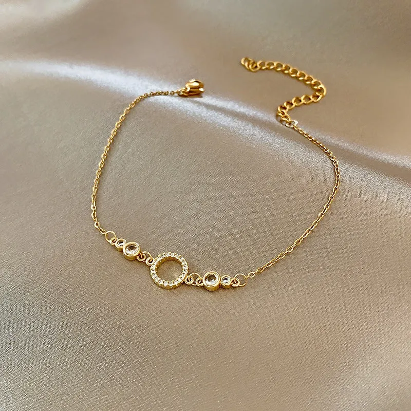 Wholesale Light Luxury Internet Celebrity Fashion Personalized Trendy Bracelet Temperament All-match Simple Pearl Bracelet Geometric Niche Bracelet