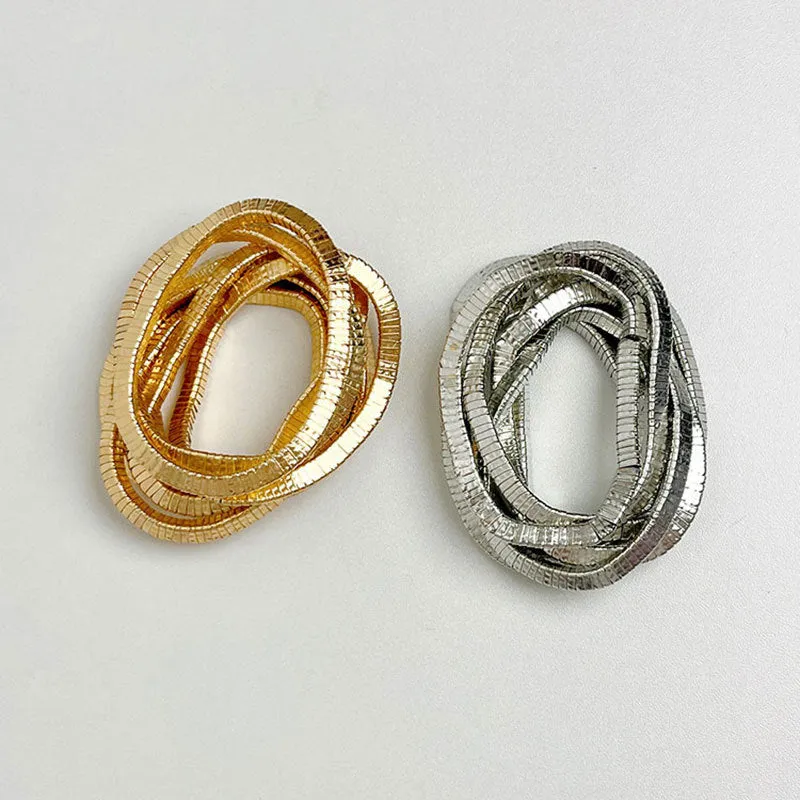 Wholesale Light Luxury Multi-layer Gold and Silver Stacked Stretch Bracelet Women's Niche High-end Retro Autumn and Winter Bracelet