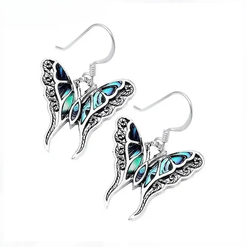 Wholesale Literary Retro Style Palace Painted Butterfly Earrings